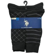 Wholesale - 6pk MEN'S BLACK DRESS CREW SOCKS SIZE 6-12 C/P 48, UPC: 662239071925